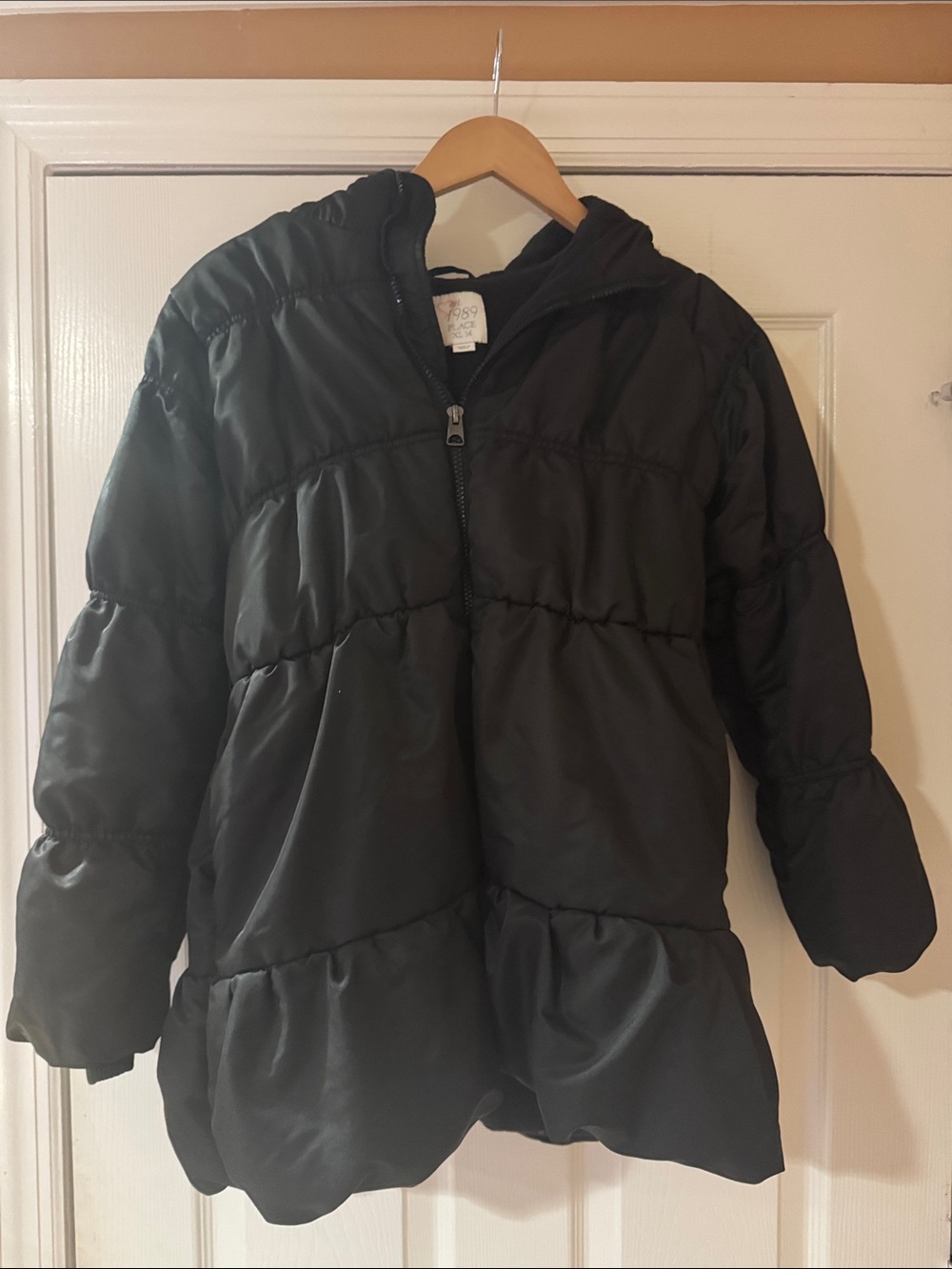 The Children's Place Black Quilted Hooded Puffer Coat